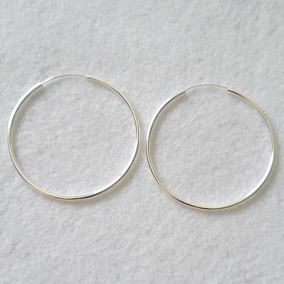 2.25" Sterling Silver Hoops - Picture 2 of 9